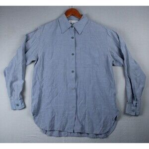 Vintage Silk Linen NY Jeans Womens Size Small Long Sleeve Button Shirt 90's